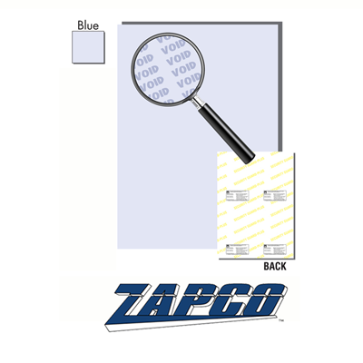 ZAPCO SECURITY GUARD+ BLUE(VD) 8.5 X 11 24# WITH FEATURES