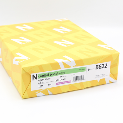 CAPITOL BOND LT COCKLE 8.5 X 11 12M 24# BRT WHT REC